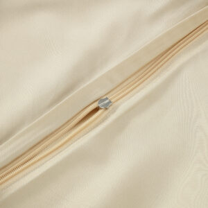 Bambus sengetøj i beige med kraftig lynlås fra Bambuni