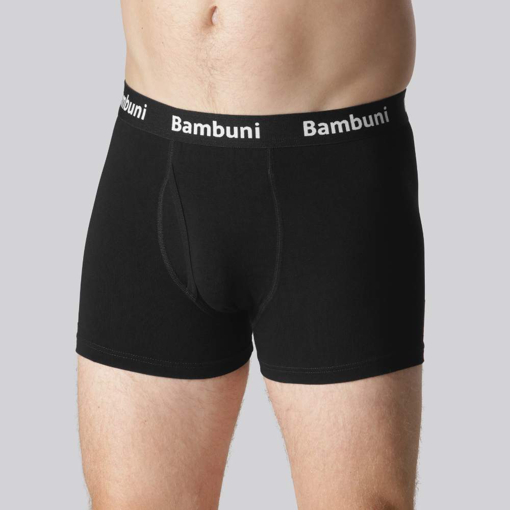 Bambus underbukser i sort til mænd m. gylp S