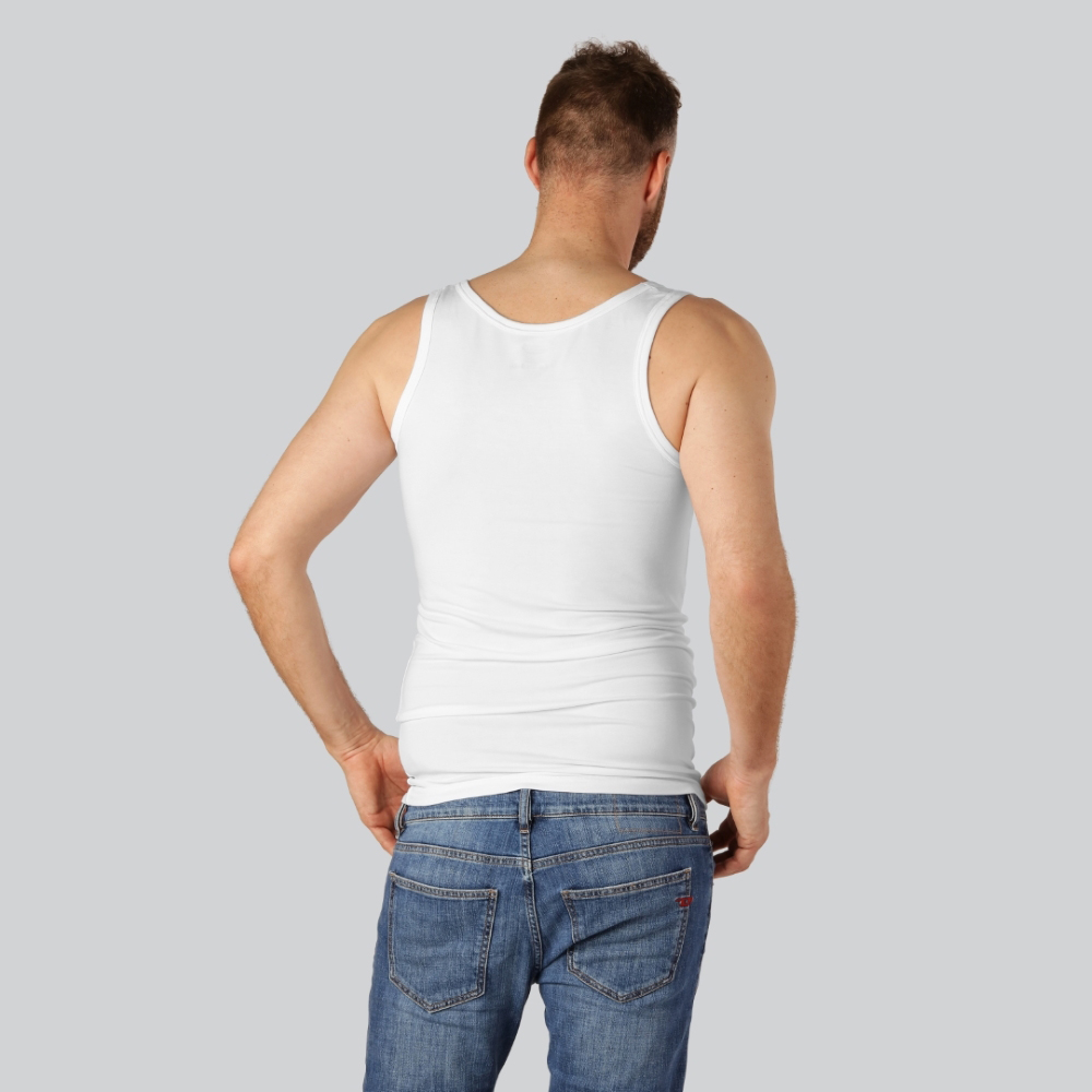 undertrøje slimfit hvid til mænd | Bambuni