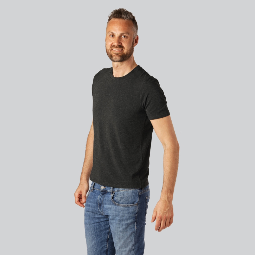 Bambus T-shirt O-hals i koksgrå til mænd XL