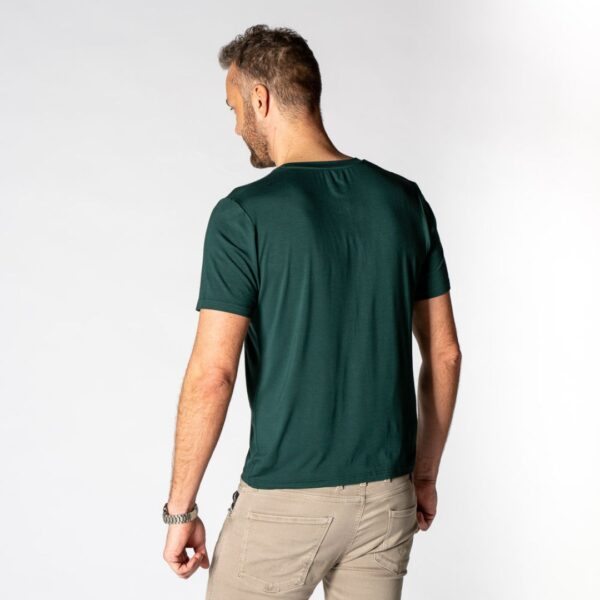 Bambus T-shirt V-hals i grøn til mænd