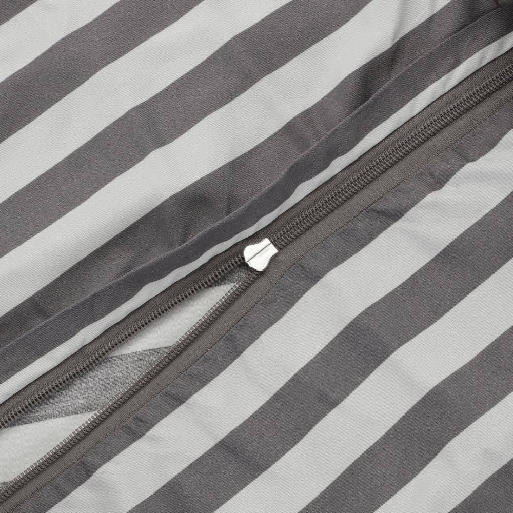 Bambus sengetøj lysegrå-koksgrå strib
