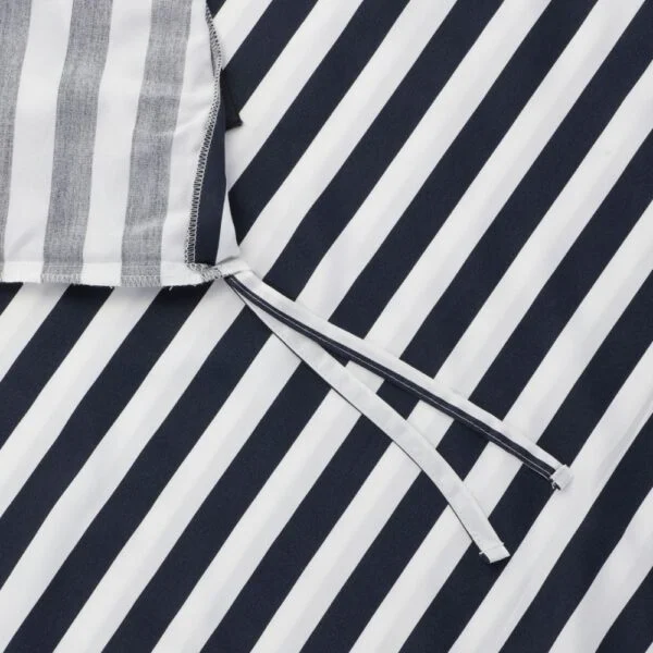 Bambus sengetøj hvid-navy strib
