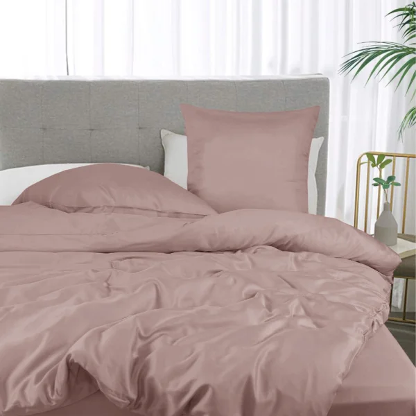 Bambus sengetøj i gammel rosa fra Bambuni